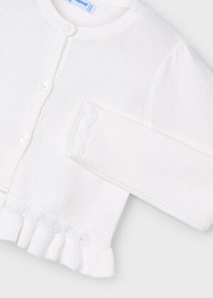 Abrigo Mayoral Niña, color blanco, diseño formal (3374)