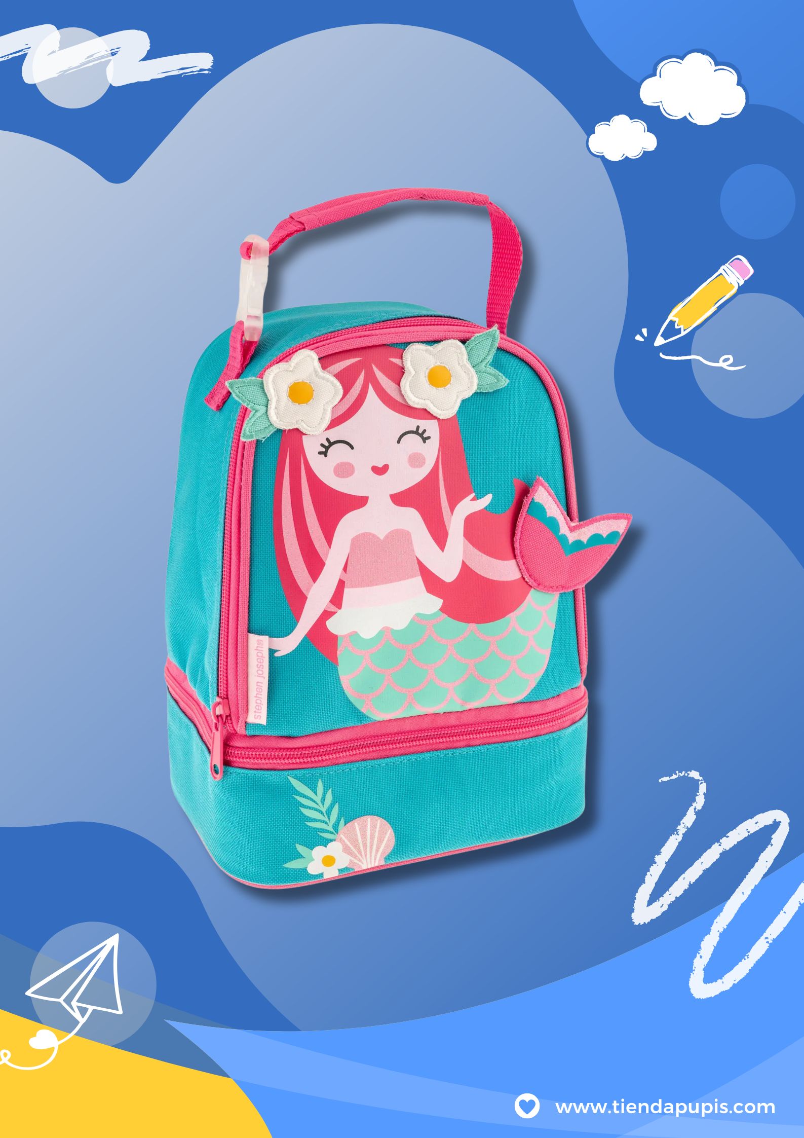 Póster Anuncio Papelería Regreso a Clases Divertido Azul (17)