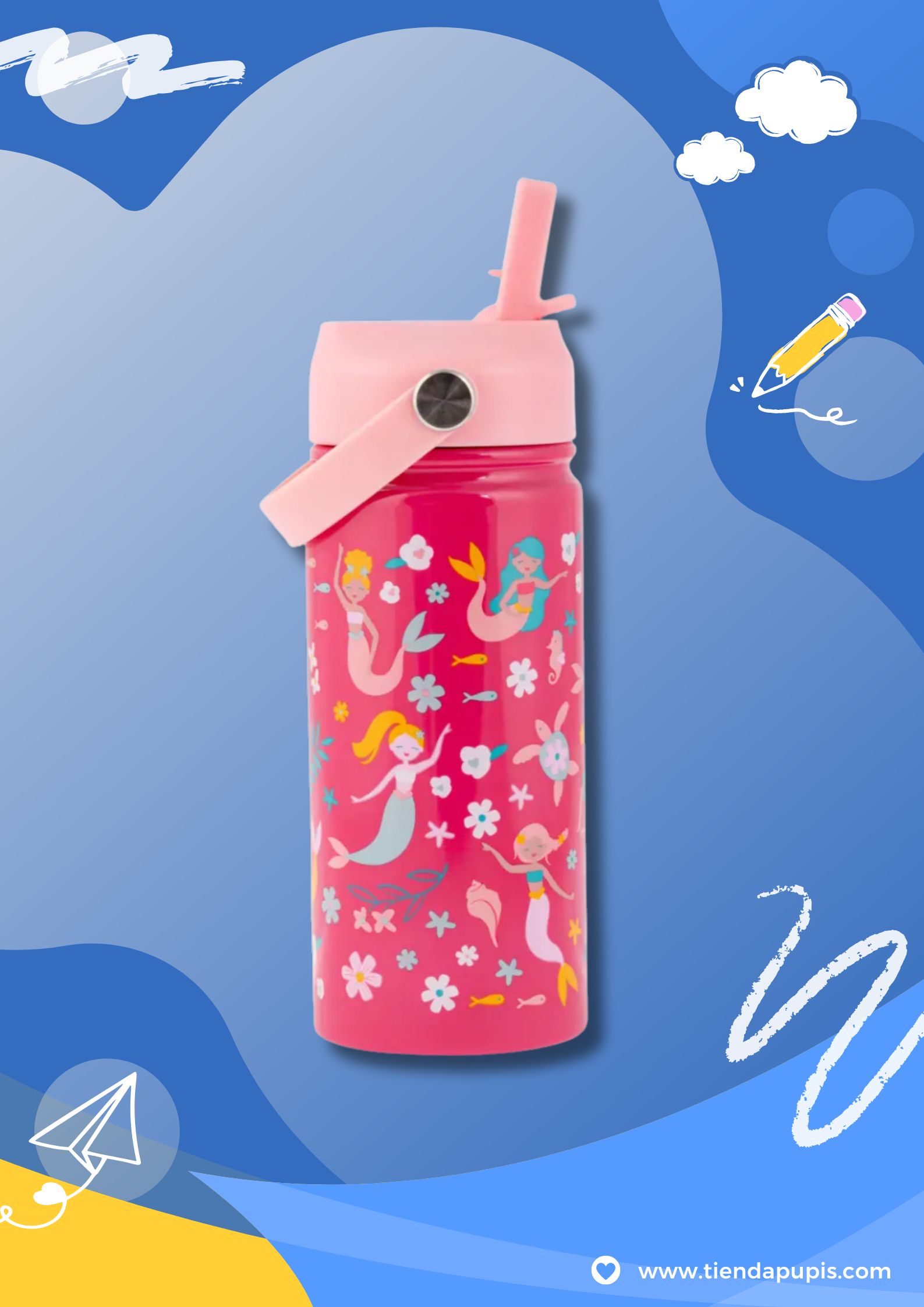 Póster Anuncio Papelería Regreso a Clases Divertido Azul (20)