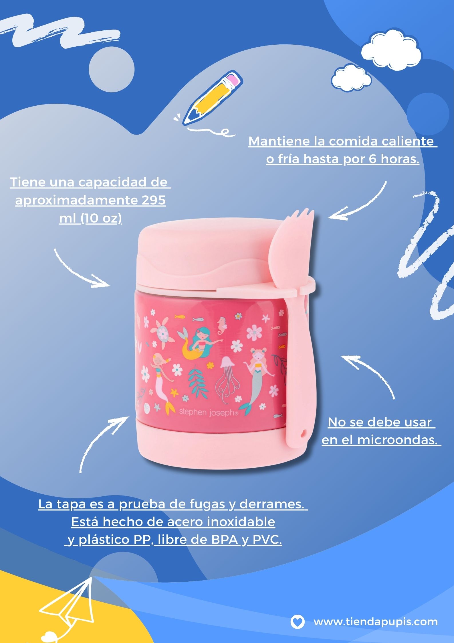 Póster Anuncio Papelería Regreso a Clases Divertido Azul (21)